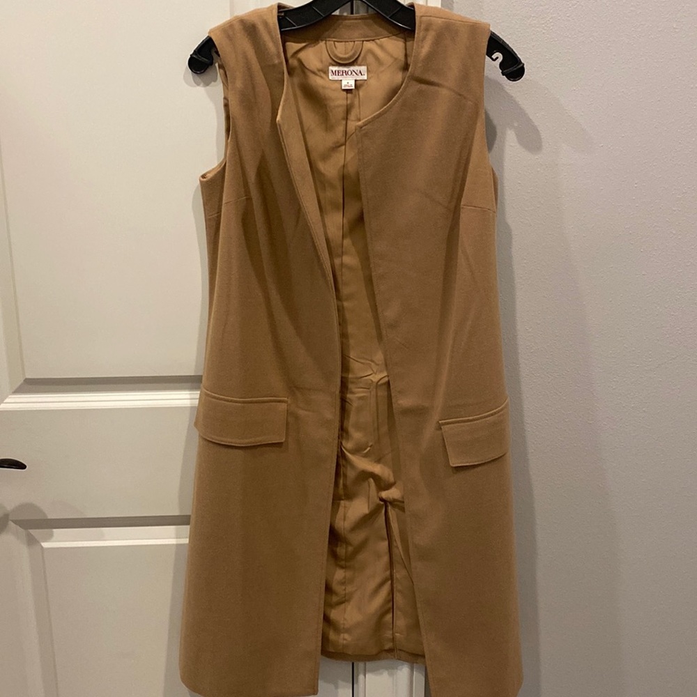 Camel Colored 3/4 Length Work Vest